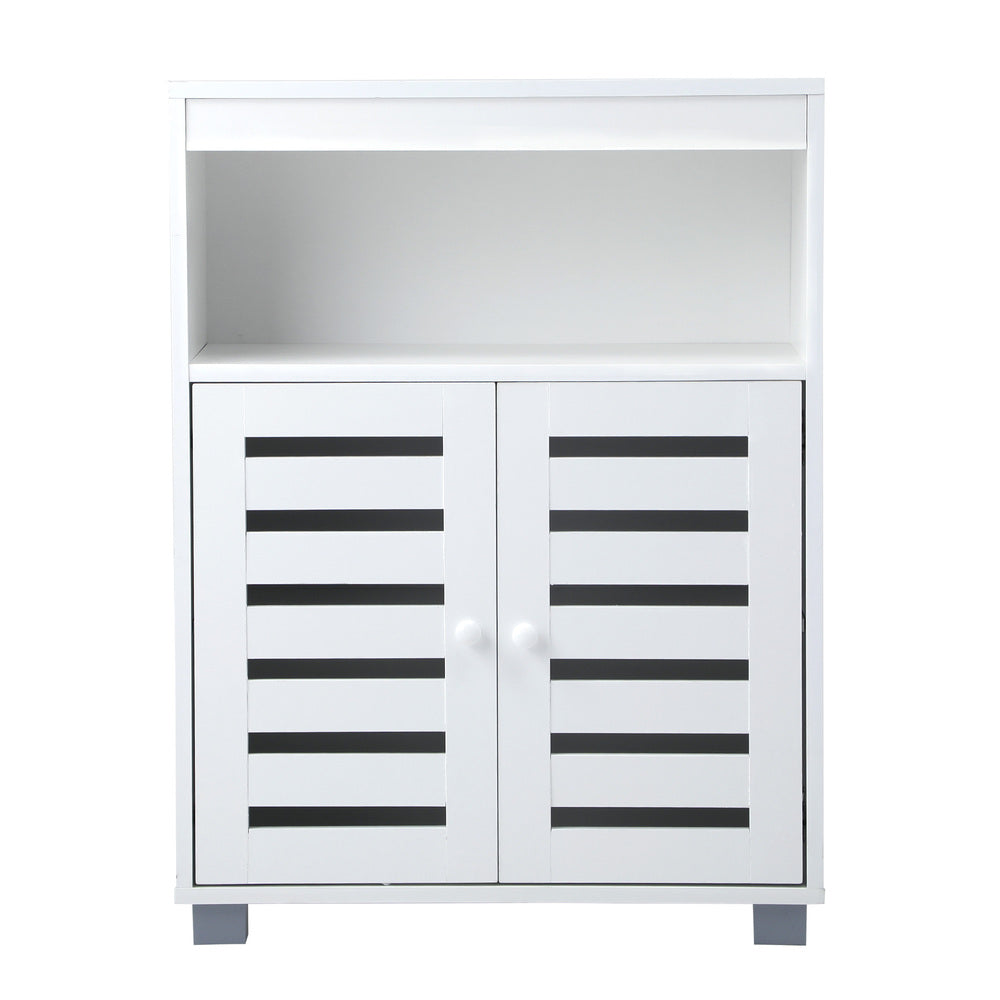 Oikiture Shoes Storage Cabinet 2 Doors White Set of 2-Shoe Storage Cabinet-PEROZ Accessories