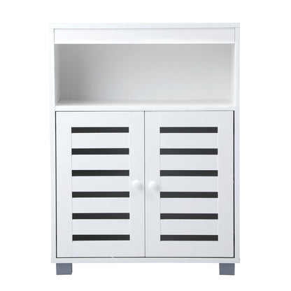 Oikiture Shoes Storage Cabinet 2 Doors White Set of 2-Shoe Storage Cabinet-PEROZ Accessories