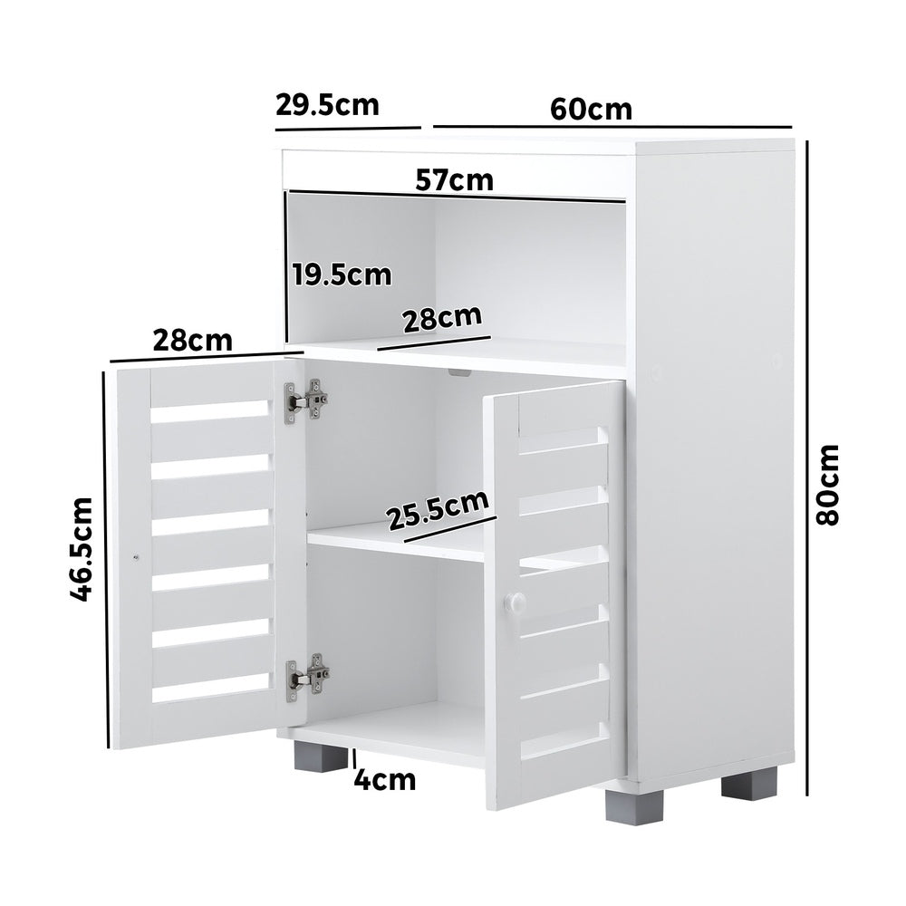 Oikiture Shoes Storage Cabinet 2 Doors White Set of 2-Shoe Storage Cabinet-PEROZ Accessories
