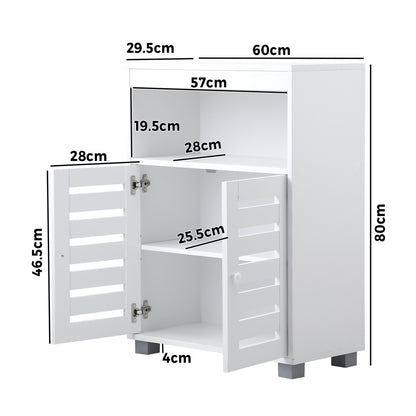 Oikiture Shoes Storage Cabinet 2 Doors White Set of 2-Shoe Storage Cabinet-PEROZ Accessories