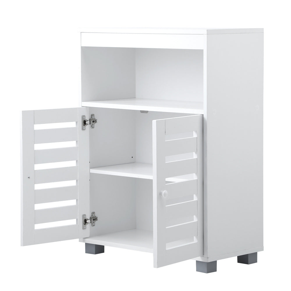 Oikiture Shoes Storage Cabinet 2 Doors White Set of 2-Shoe Storage Cabinet-PEROZ Accessories