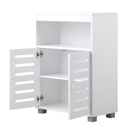 Oikiture Shoes Storage Cabinet 2 Doors White Set of 2-Shoe Storage Cabinet-PEROZ Accessories