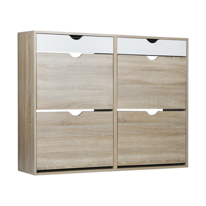 Oikiture Shoe Rack Shoe Storage Cabinet Cupboard Organiser Shelf Wooden 36 Pairs-Shoe Storage Cabinets-PEROZ Accessories