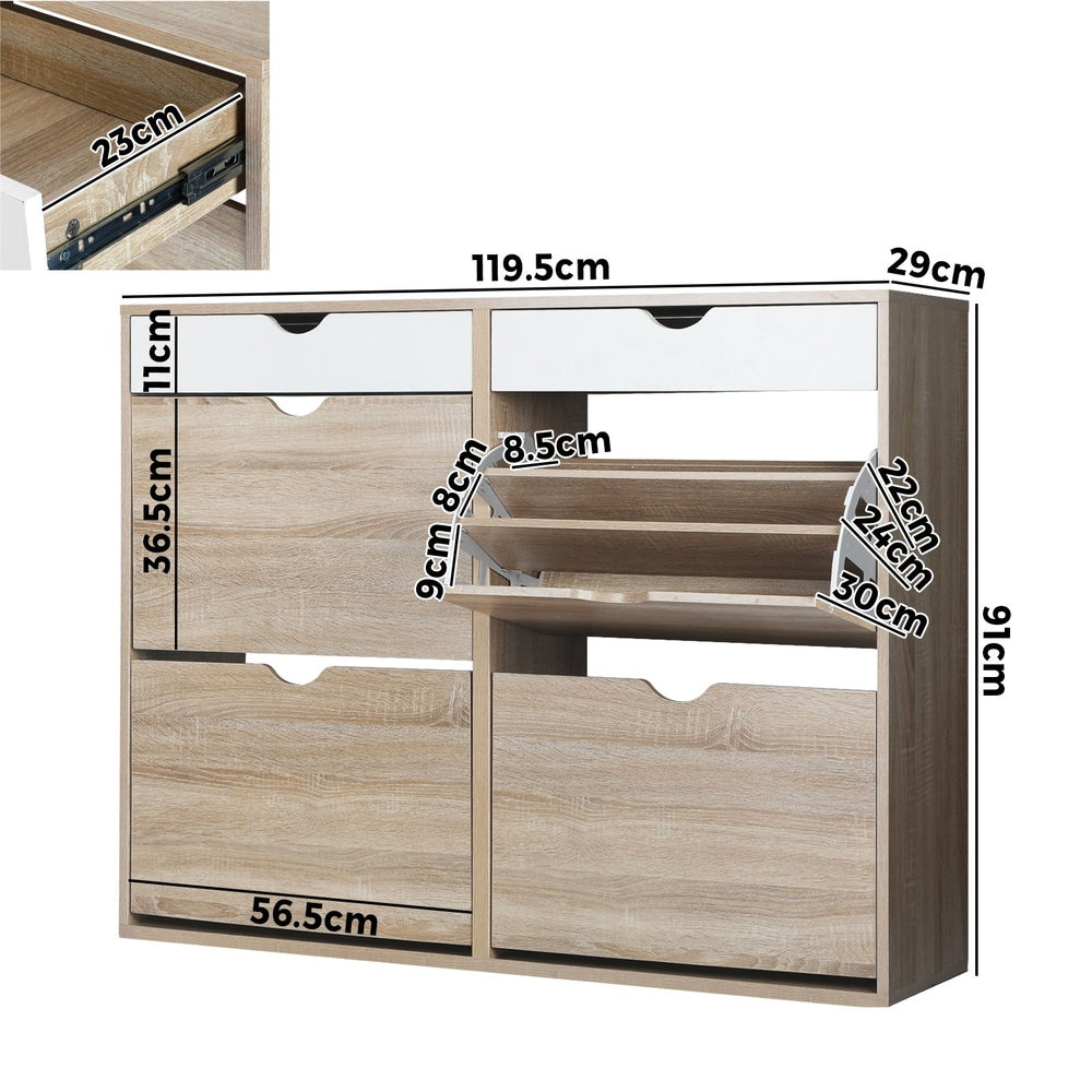 Oikiture Shoe Rack Shoe Storage Cabinet Cupboard Organiser Shelf Wooden 36 Pairs-Shoe Storage Cabinets-PEROZ Accessories