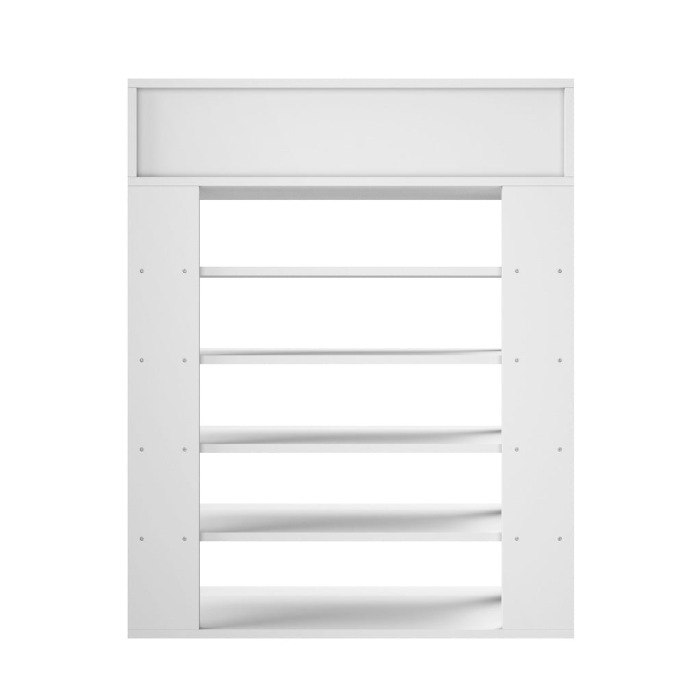 Oikiture Shoes Storage Rack 5-tier Shelves with Drawer White-Shoe Storage Cabinet-PEROZ Accessories