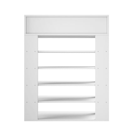 Oikiture Shoes Storage Rack 5-tier Shelves with Drawer White-Shoe Storage Cabinet-PEROZ Accessories