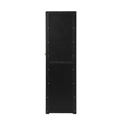 Oikiture Shoe Cabinet 3 Doors Shelf Black-Shoe Storage Cabinetss-PEROZ Accessories