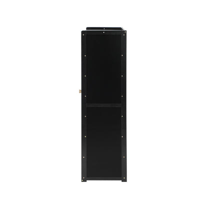 Oikiture Shoe Storage Cabinet 4 Doors Shelf Black-Shoe Storage Cabinet-PEROZ Accessories