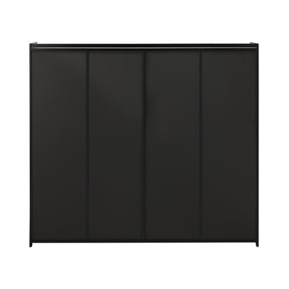 Oikiture Shoe Storage Cabinet 4 Doors Shelf Black-Shoe Storage Cabinet-PEROZ Accessories