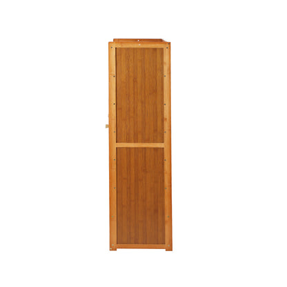 Oikiture Shoe Storage Cabinet 4 Doors 7 Shelves Brown-Shoe Storage Cabinet-PEROZ Accessories