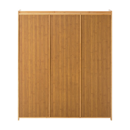 Oikiture Shoe Cabinet with 3 Rattan Doors 6 Shelves-Shoe Storage Cabinetss-PEROZ Accessories
