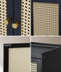 Oikiture Shoe Storage Cabinet 4 Doors Rattan Black-Shoe Storage Cabinetss-PEROZ Accessories