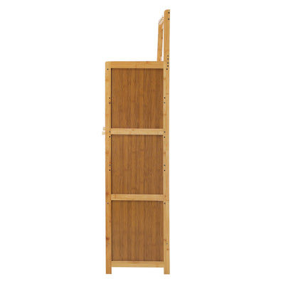 Oikiture Shoe Storage Cabinet 3 Door with Hanging Hooks-Shoe Storage Cabinetss-PEROZ Accessories