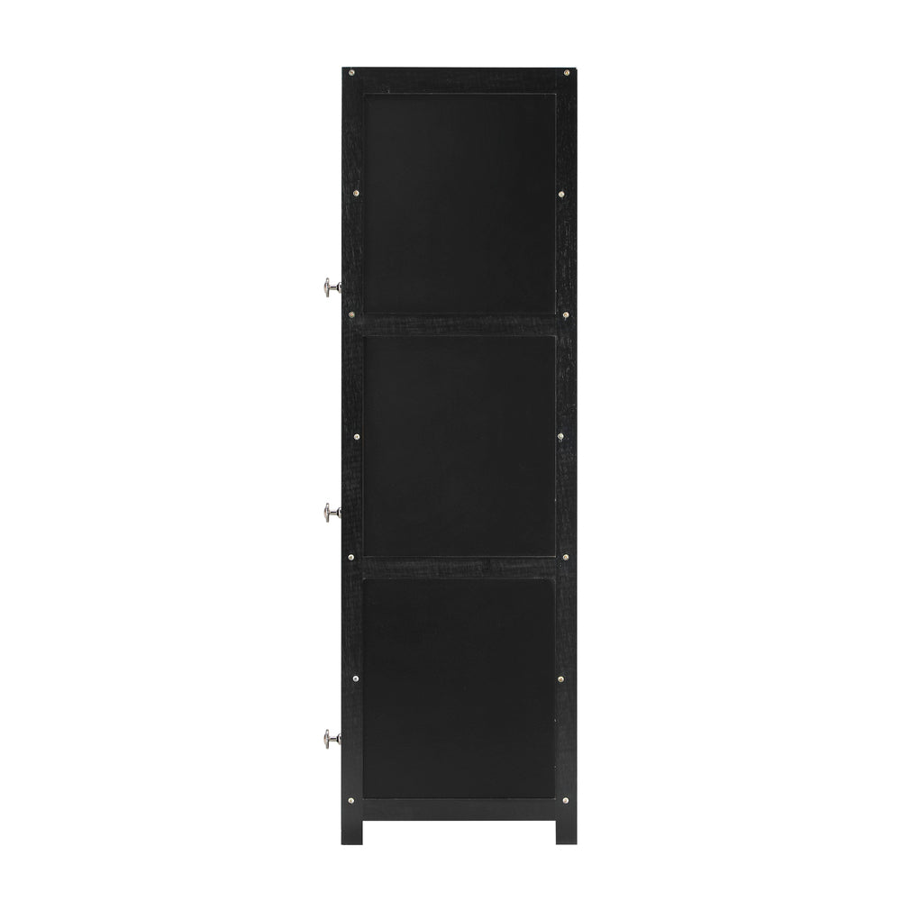Oikiture Shoe Storage Cabinet 3 Flip-up Rattan Doors-Shoe Storage Cabinetss-PEROZ Accessories