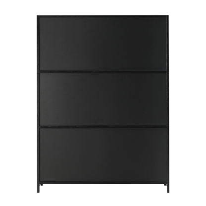 Oikiture Shoe Storage Cabinet 3 Flip-up Rattan Doors-Shoe Storage Cabinetss-PEROZ Accessories