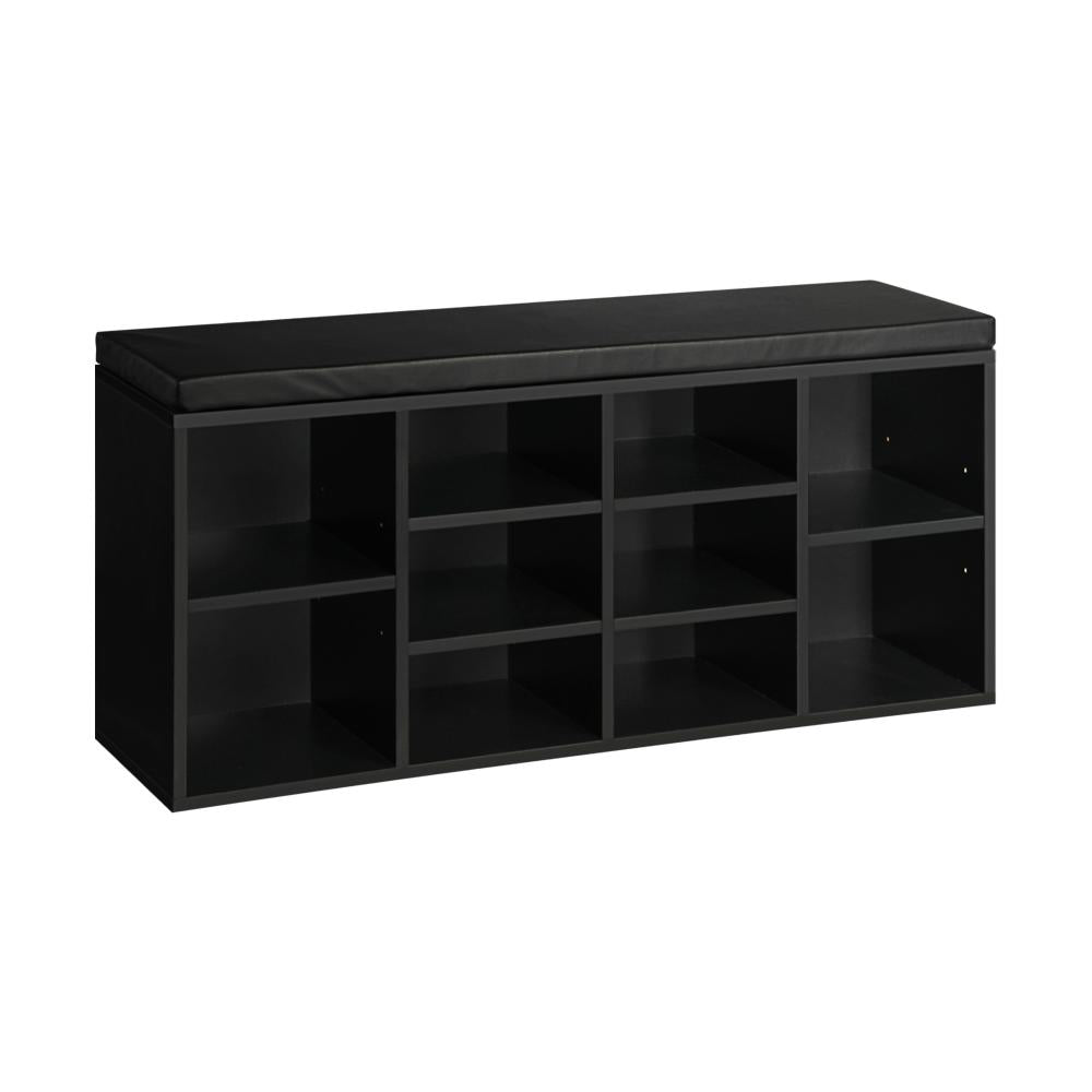 Oikiture Shoe Bench 105cm Shoe Storage Cabinet Orgaiser Rack Storage Shelf Black-Shoe Bench-PEROZ Accessories