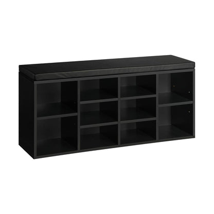 Oikiture Shoe Bench 105cm Shoe Storage Cabinet Orgaiser Rack Storage Shelf Black-Shoe Bench-PEROZ Accessories