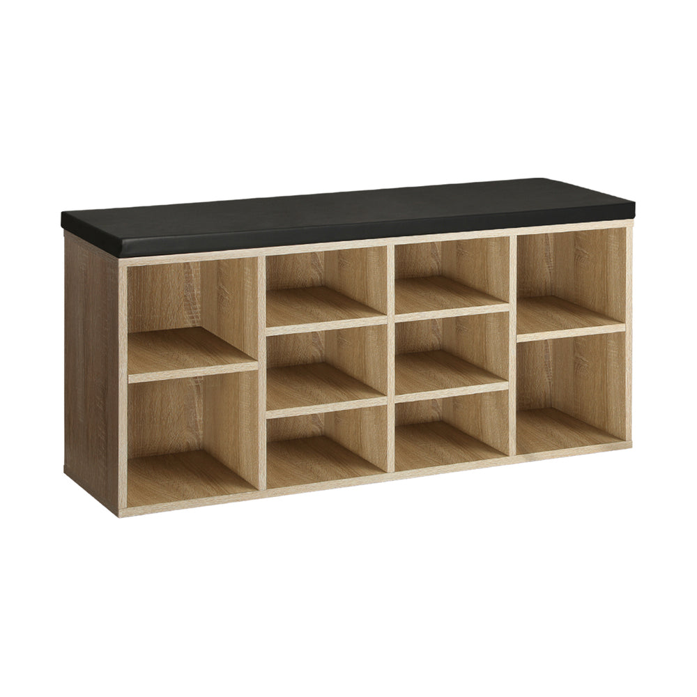 Oikiture Shoe Bench Shoe Storage Rack PU Padded Seat Organiser Cupboard-Shoe Storage Cabinets-PEROZ Accessories