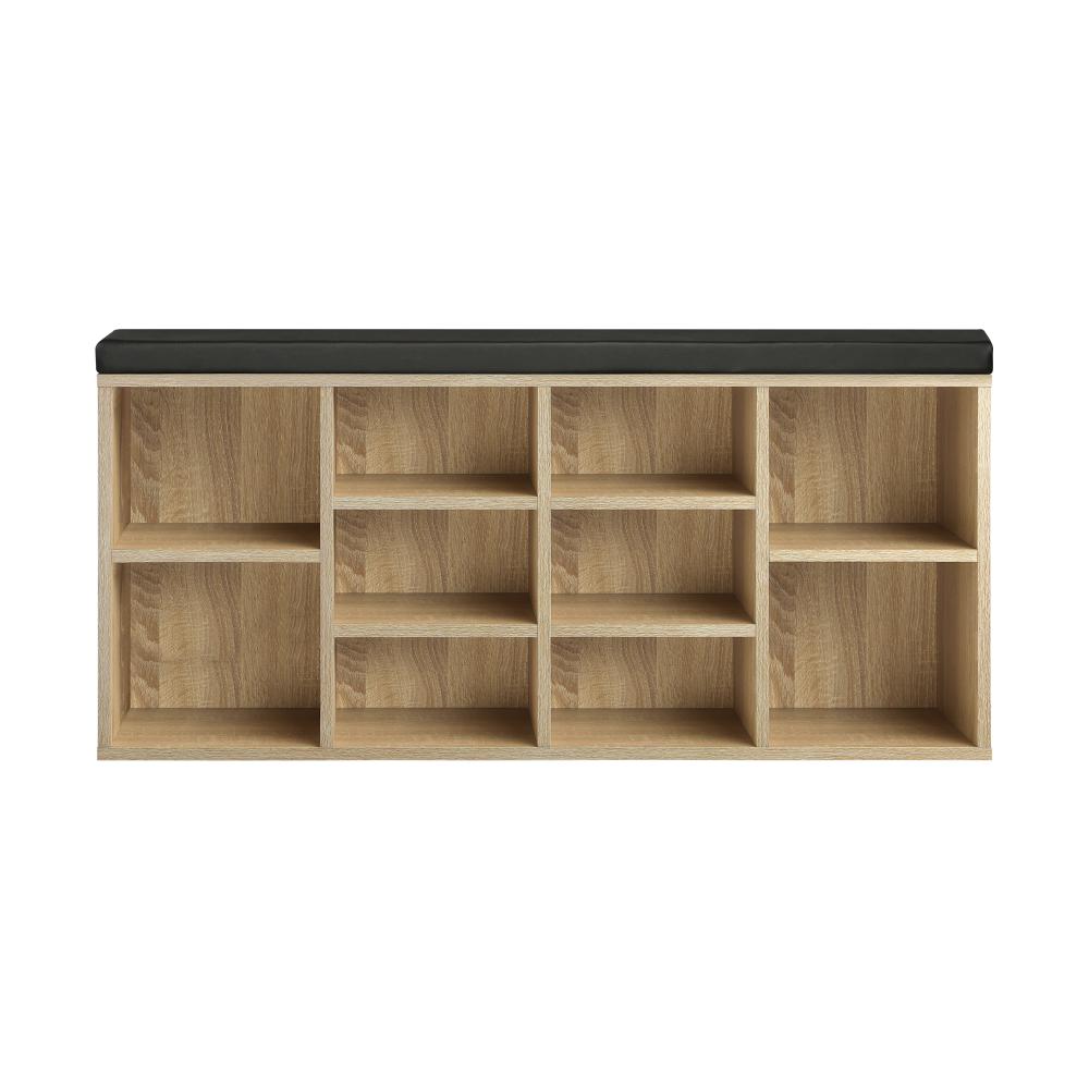 Oikiture Shoe Bench Shoe Storage Rack PU Padded Seat Organiser Cupboard-Shoe Bench-PEROZ Accessories