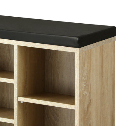 Oikiture Shoe Bench Shoe Storage Rack PU Padded Seat Organiser Cupboard-Shoe Storage Cabinets-PEROZ Accessories