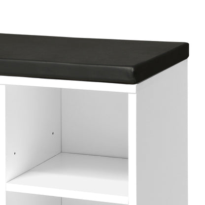 Oikiture Shoe Bench 105cm Shoe Storage Cabinet Orgaiser Rack Storage Shelf Black and White-Shoe Storage Cabinets-PEROZ Accessories