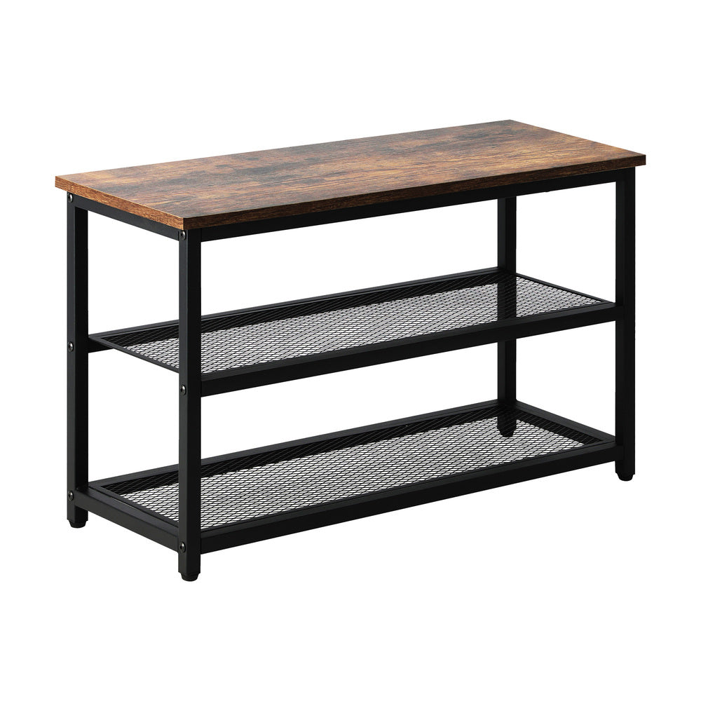 Oikiture Shoe Cabinet Bench Shoes Rack Shelf Storage 3-Tier Industrial Furniture-Shoe Storage Cabinets-PEROZ Accessories