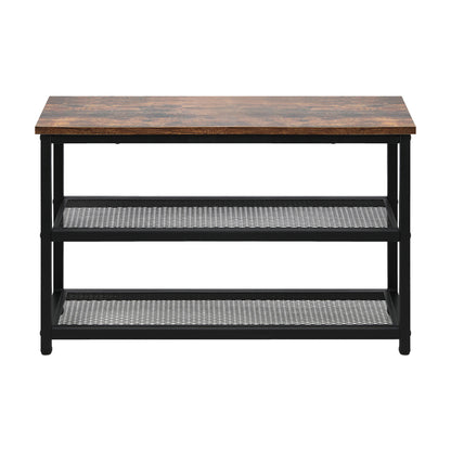 Oikiture Shoe Cabinet Bench Shoes Rack Shelf Storage 3-Tier Industrial Furniture-Shoe Storage Cabinets-PEROZ Accessories