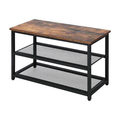 Oikiture Shoe Cabinet Bench Shoes Rack Shelf Storage 3-Tier Industrial Furniture-Shoe Storage Cabinets-PEROZ Accessories