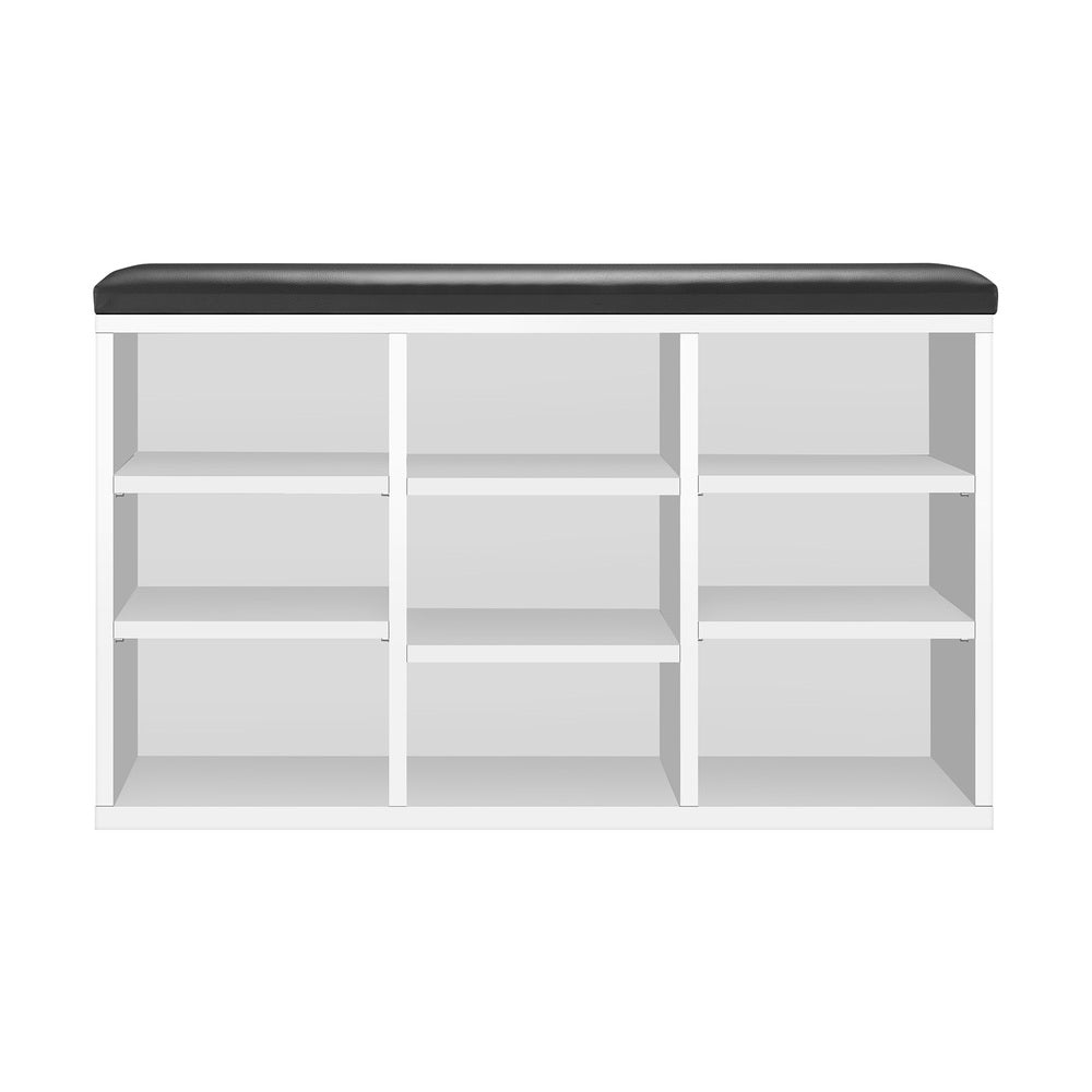 Oikiture Shoe Cabinet Bench Organiser Shoe Rack Storage Padded Seat Wooden Shelf-Shoe Storage Cabinets-PEROZ Accessories