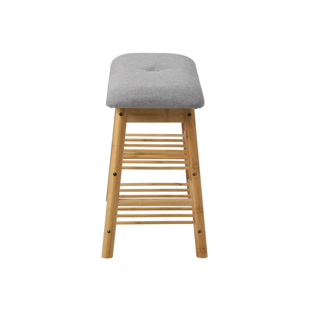 Oikiture Shoe Storage Bench Bamboo 70cm-Shoe Bench-PEROZ Accessories
