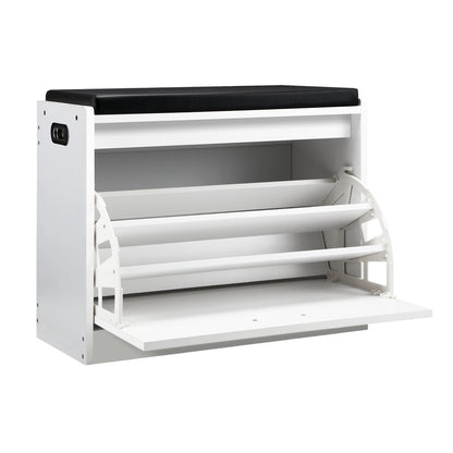 Oikiture Shoe Cabinet Bench Shoes Storage Rack Shelves Shelf Cupboard Footwear Stand White 0.6M 15 Pairs-Shoe Storage Cabinets-PEROZ Accessories