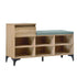 Oikiture Shoe Cabinet Bench Storage Drawer 6 Shelves Polyester Seat-Shoe Storage Cabinet-PEROZ Accessories