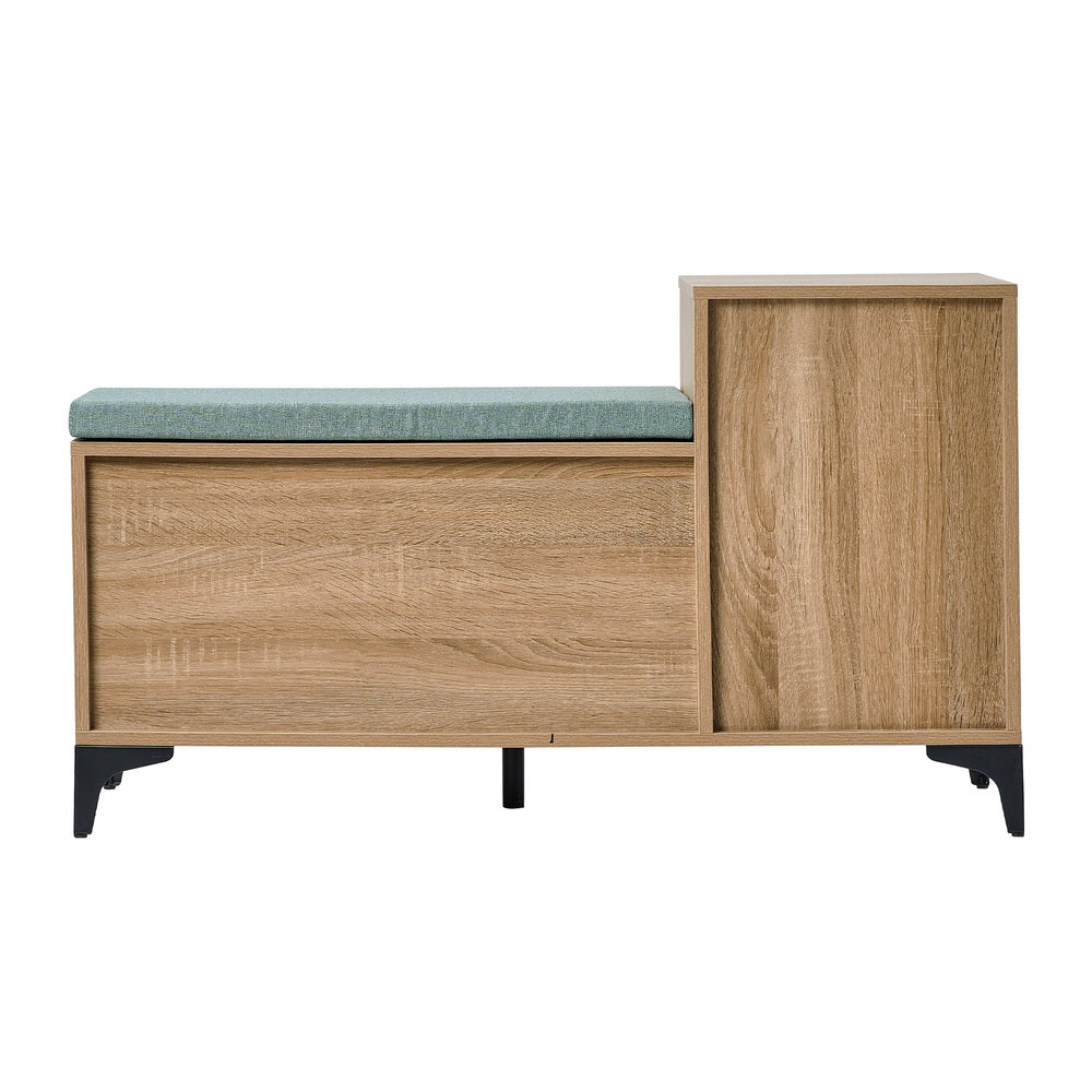 Oikiture Shoe Cabinet Bench Storage Drawer 6 Shelves Polyester Seat-Shoe Storage Cabinet-PEROZ Accessories