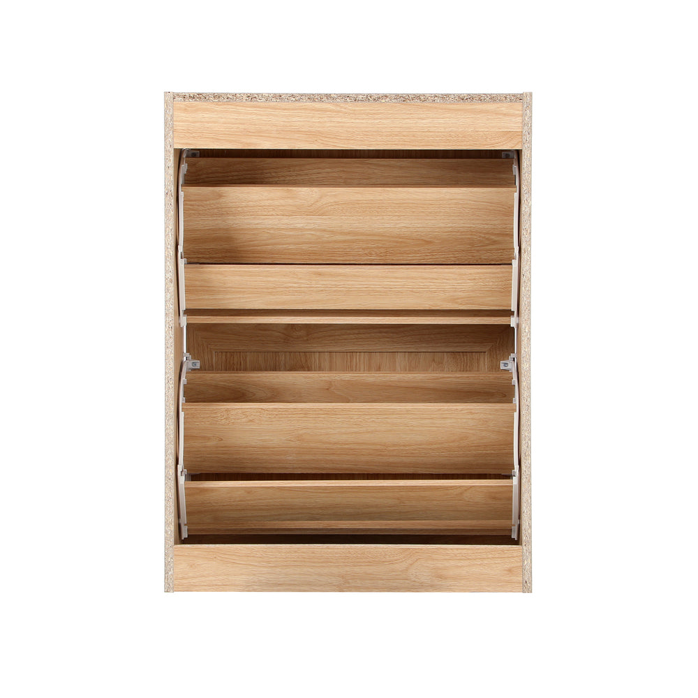 Oikiture Shoe Cabinet Storage 2 Doors Shoes Rack Organiser Rattan Shelf 30 Pairs-Shoe Storage Cabinets-PEROZ Accessories