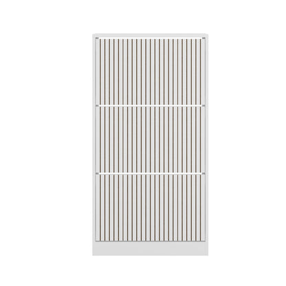 Oikiture Shoe Rack Storage Cabinet 3 Compartments White-Shoe Storage Cabinet-PEROZ Accessories