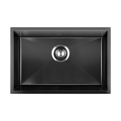 Welba Kitchen Sink Stainless Steel Bathroom Laundry Basin Single Black 60X45CM-Stainless Steel Sink-PEROZ Accessories