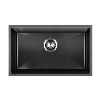 Welba Kitchen Sink Stainless Steel Bathroom Laundry Basin Single Black 70X45CM-Stainless Steel Sink-PEROZ Accessories