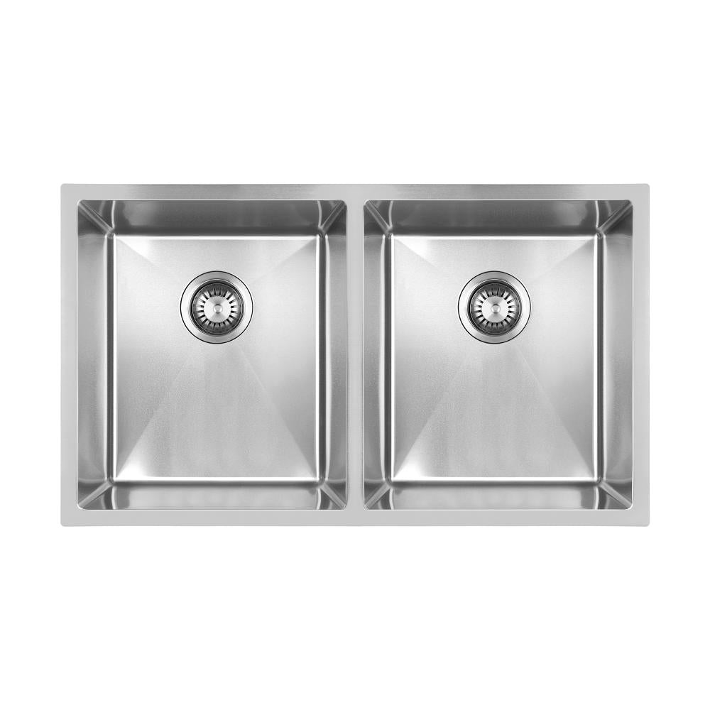 Welba Kitchen Sink Stainless Steel Bathroom Laundry Basin Double Silver 76X44CM-Stainless Steel Sink-PEROZ Accessories