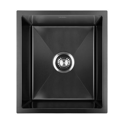 Welba 44X38CM Stainless Steel Sink Single Bowl with Waste Black-Stainless Steel Sink-PEROZ Accessories