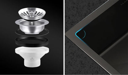 Welba 44X38CM Stainless Steel Sink Single Bowl with Waste Black-Stainless Steel Sink-PEROZ Accessories