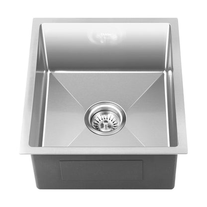 Welba Kitchen Sink 38X44CM Stainless Steel Single Bowl Basin With Waste Silver-Stainless Steel Sink-PEROZ Accessories