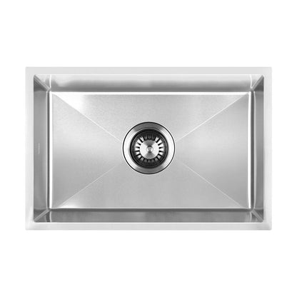 Welba 45X30CM Stainless Steel Sink Single Bowl with Waste Silver-Stainless Steel Sink-PEROZ Accessories
