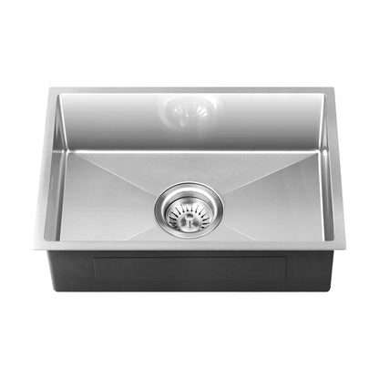 Welba 45X30CM Stainless Steel Sink Single Bowl with Waste Silver-Stainless Steel Sink-PEROZ Accessories