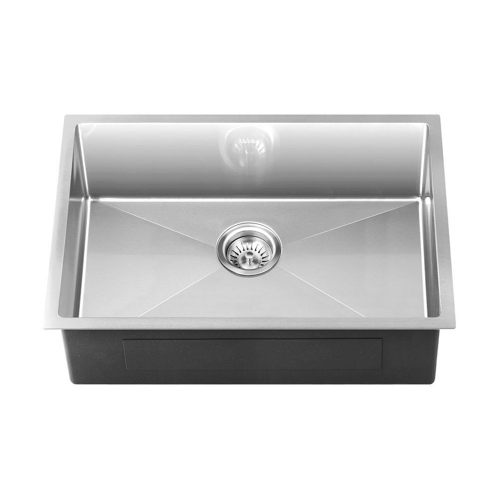 Welba 60X45CM Stainless Steel Sink Single Bowl with Waste Silver-Stainless Steel Sink-PEROZ Accessories