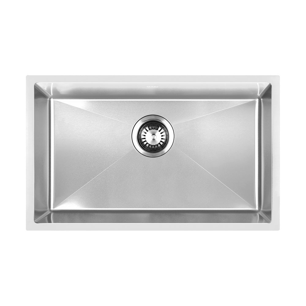 Welba Kitchen Sink 70X45CM Stainless Steel Single Bowl Basin With Waste Silver-Stainless Steel Sink-PEROZ Accessories