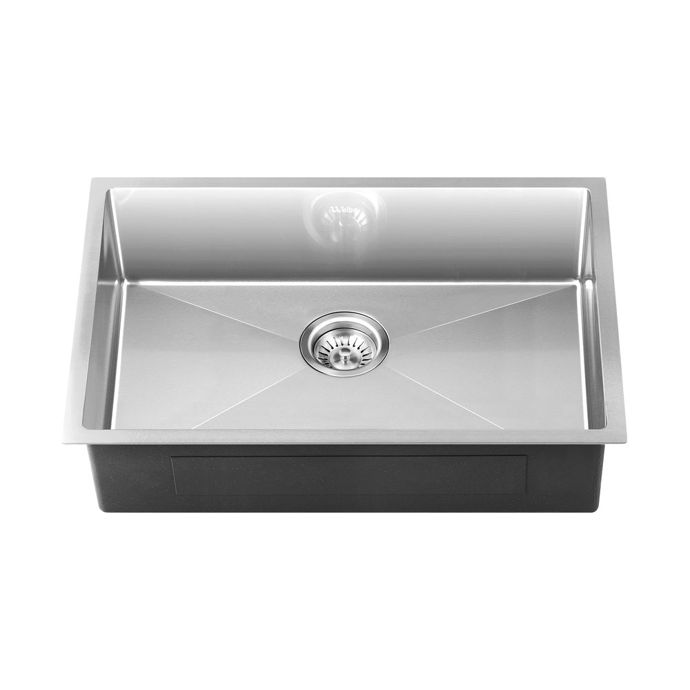 Welba Kitchen Sink 70X45CM Stainless Steel Single Bowl Basin With Waste Silver-Stainless Steel Sink-PEROZ Accessories