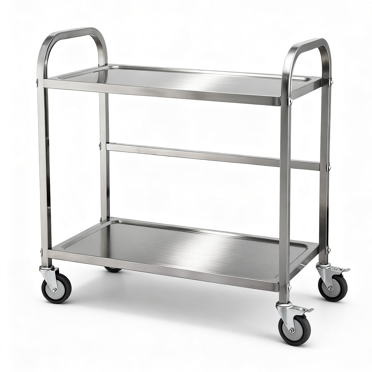 Cefito 2-Tier Stainless Steel Kitchen Trolley with Wheels 84x56x98cm-Furniture > Dining > Kitchen Sinks-PEROZ Accessories