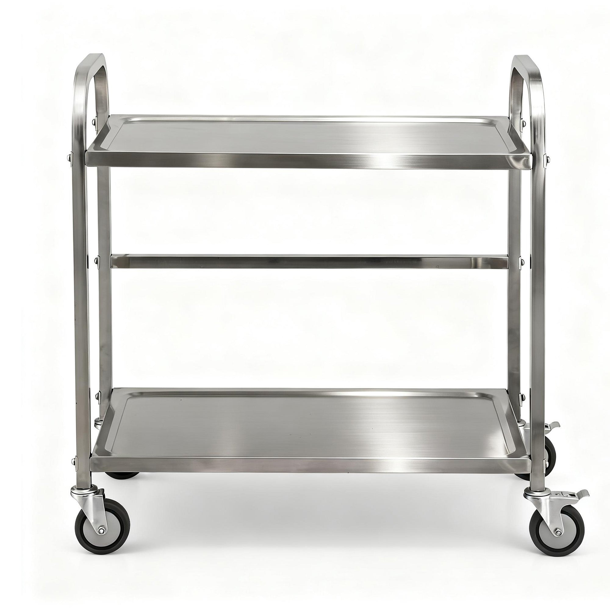 Cefito 2-Tier Stainless Steel Kitchen Trolley with Wheels 84x56x98cm-Furniture > Dining > Kitchen Sinks-PEROZ Accessories