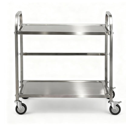 Cefito 2-Tier Stainless Steel Kitchen Trolley with Wheels 84x56x98cm-Furniture > Dining > Kitchen Sinks-PEROZ Accessories