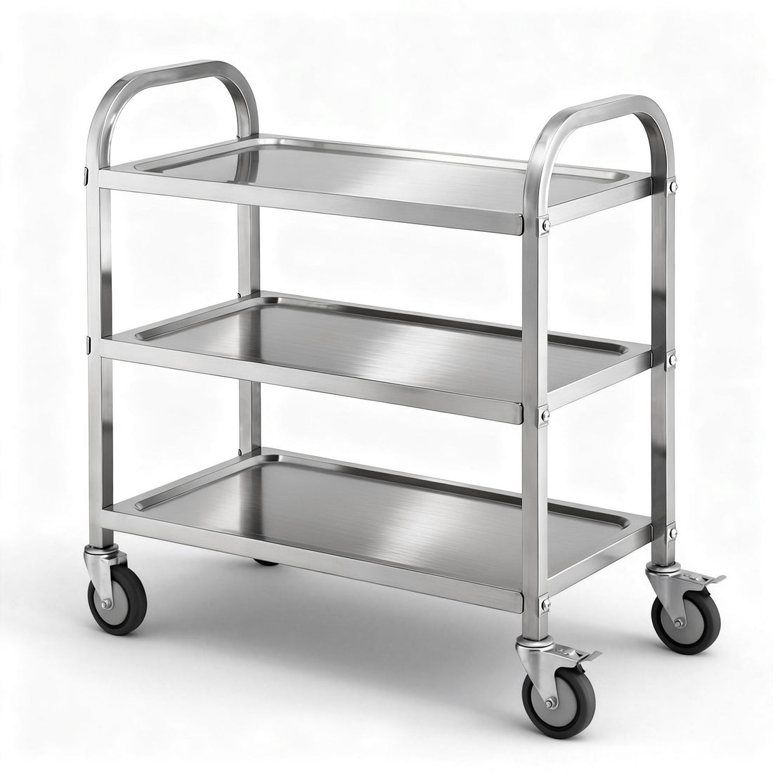 Cefito 3-Tier Stainless Steel Kitchen Trolley with Wheels 89X50X83cm-Furniture > Dining > Kitchen Sinks-PEROZ Accessories